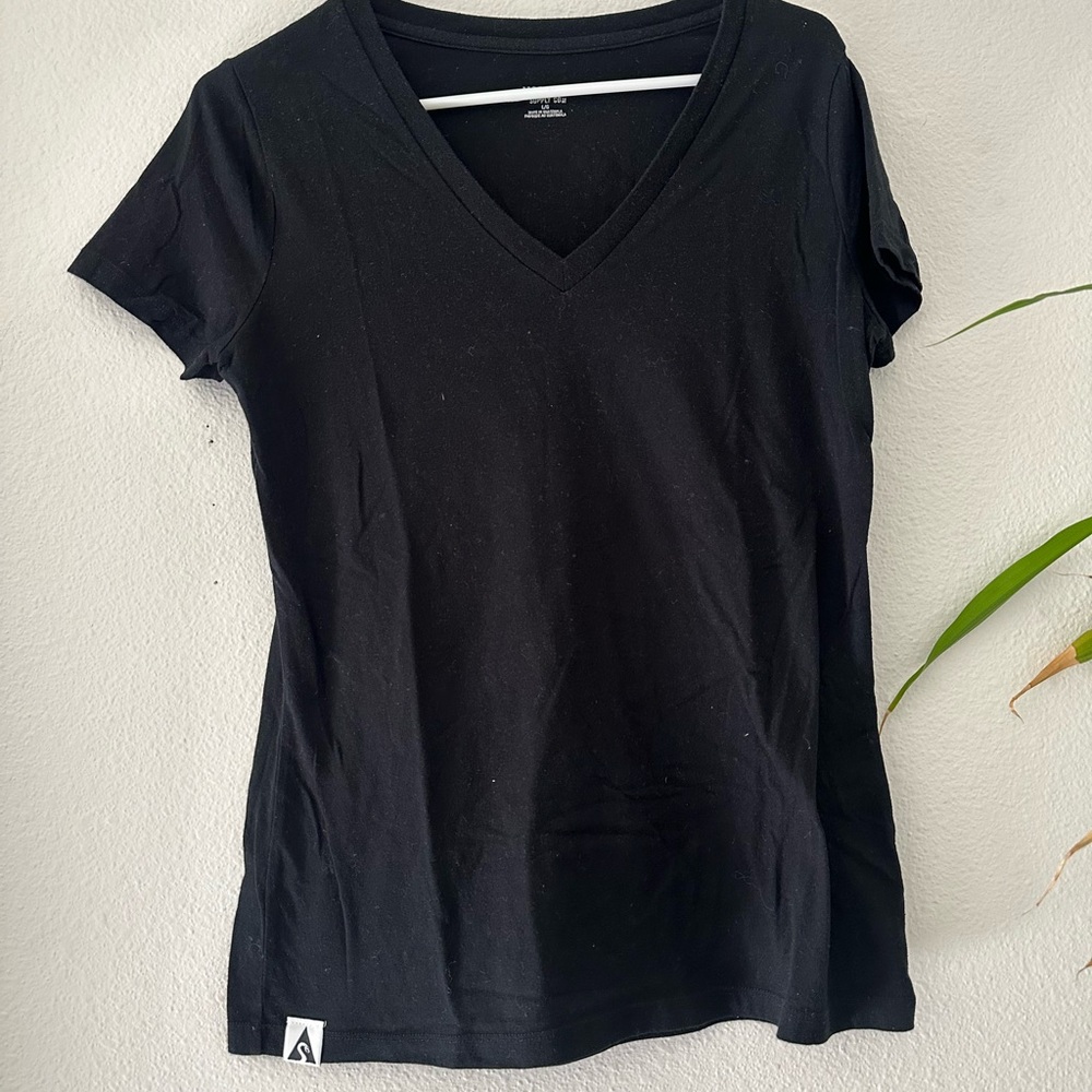 Women’s Black V-Neck Top